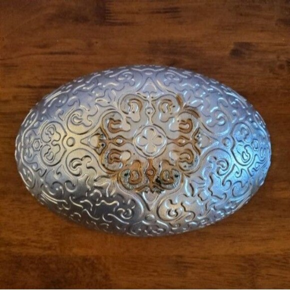 ArdaCam Hand-Painted Glass Serving Bowl Turq & Gold, Turkey, Environ Friendly - Picture 6 of 8